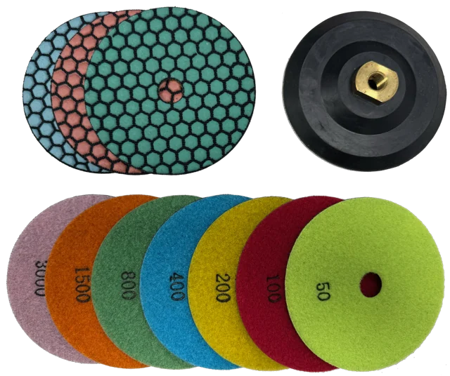 Diamant-Polierpads Ø125mm (trocken) Körnung / M14-Klettaufnahme - Einzelauswahl