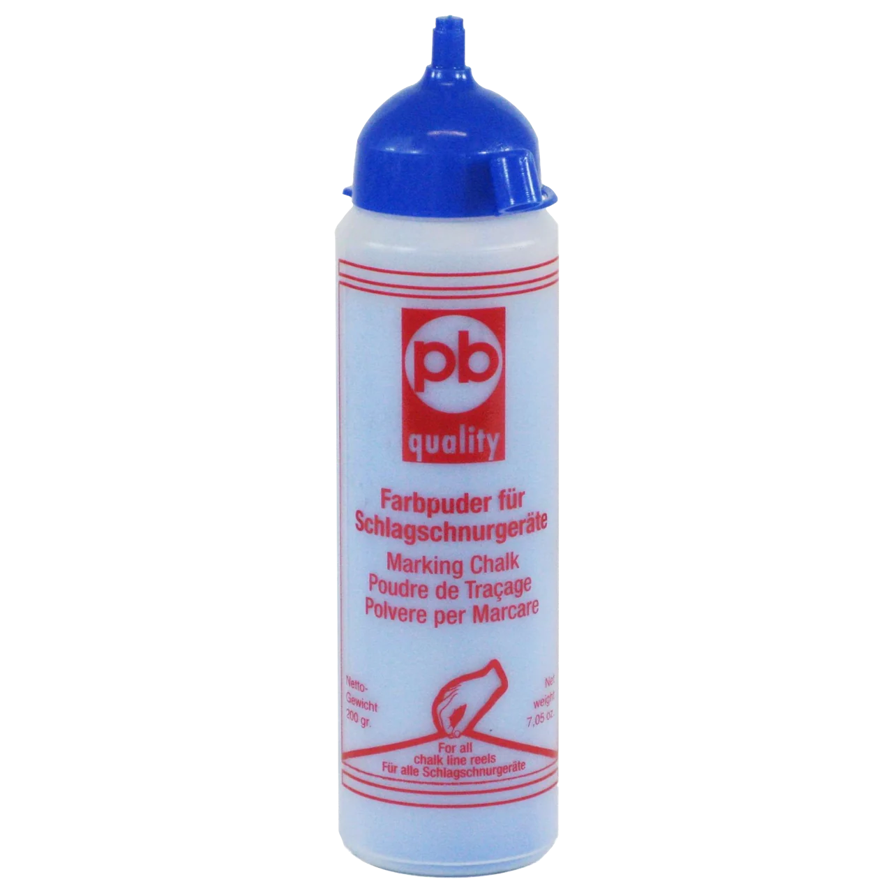 Farbpuder Flasche 400 gr., rot o. blau für Schlagschnurgerät – Holtmann – Produktbild 2