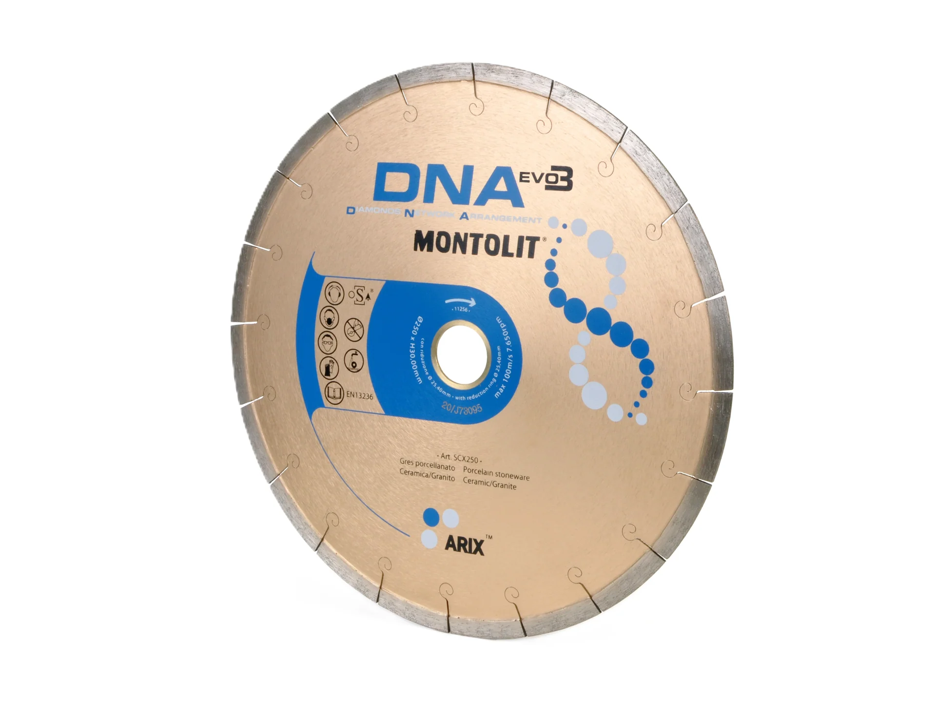 Montolit SCX250 DNA Diamantscheibe 250 mm – für Feinsteinzeug, Hartkeramik und Granit