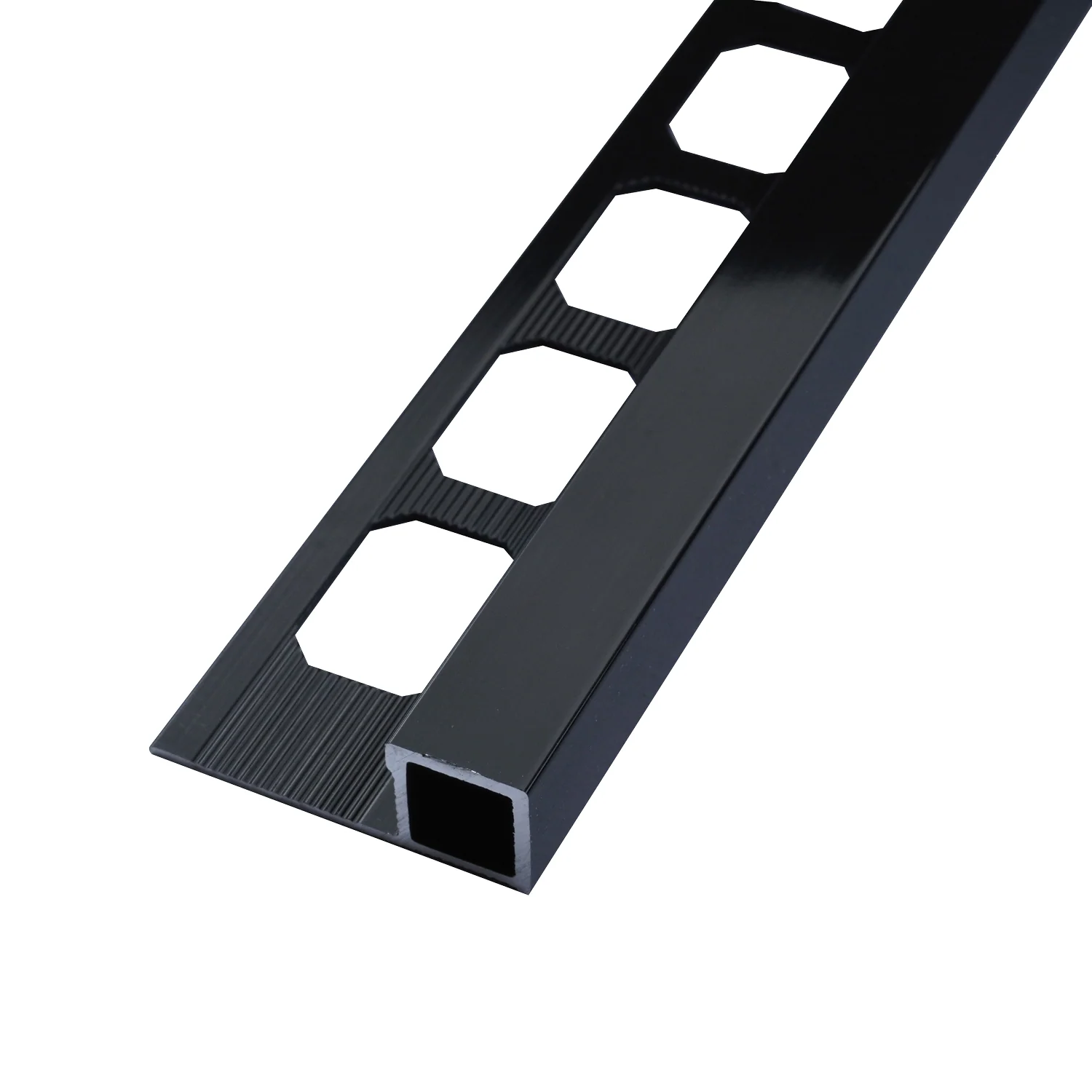 Quadratprofil / Ecken Aluminium schwarz, hochglanzeloxiert