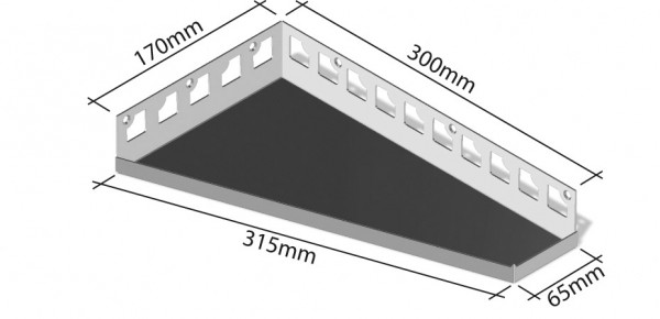 Eck-Duschablage (befliesbar) 315 x 65 x 300 x 170 mm, Form: Trapez