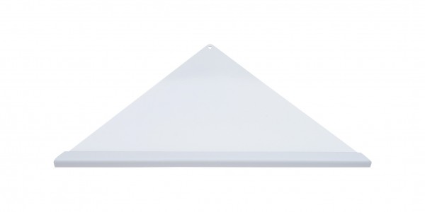 Eck-Duschablage (gleichschenklig) 395 x 280 x 280 mm, Farbe: weiß, Vorderkante: Quadratprofil