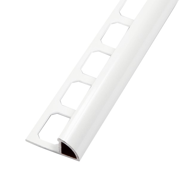 Viertelkreisprofil / Ecken Aluminium brillantweiß, pulverbeschichtet