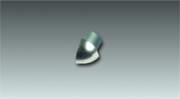 Aluminium Außenecke für Viertelkreisprofil, eloxiert, Höhe 8 mm