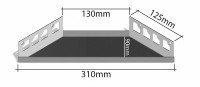 Eck-Duschablage (befliesbar) 125 x 130 x 125 x 310 mm, Form: Trapez (Tiefe: 90 mm)