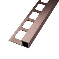 Quadratprofil / Ecken Aluminium gebürstet kupfer, hochglanzeloxiert