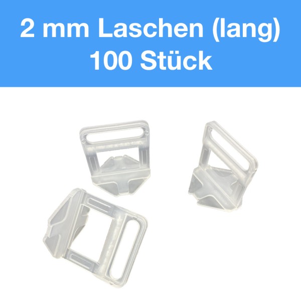 Verlegefix 100 Laschen lang 2,0 mm Fliesen Nivelliersystem