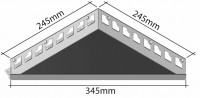 Eck-Duschablage (befliesbar) 345 x 245 x 245 mm