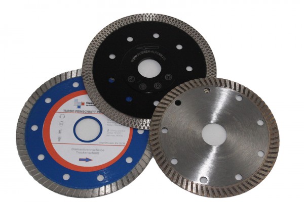 3 Diamantscheiben 1X 125 mm Black Tiger 1X Turbo Feinschnitt professional 1X Turbo Feinschnitt Silbe