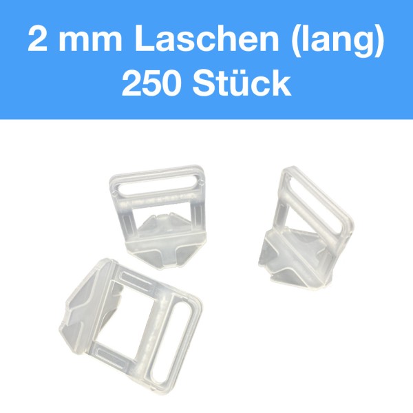 Verlegefix 250 Laschen lang 2,0 mm Fliesen Nivelliersystem