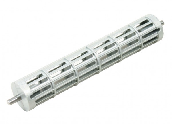 Lamellae washing roller with metal shaft