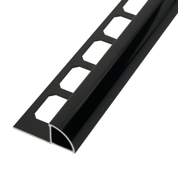 Viertelkreisprofil / Ecken Aluminium schwarz hochglanzeloxiert