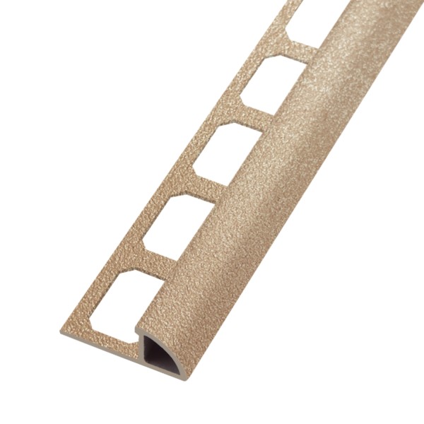 Viertelkreisprofil / Ecken Aluminium beige brillant, strukturbeschichtet