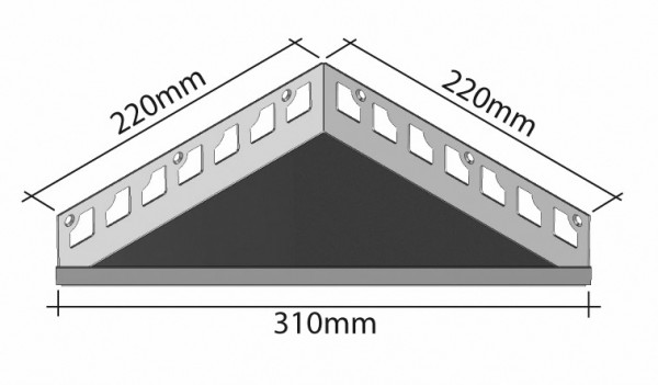 Eck-Duschablage (befliesbar) 310 x 220 x 220 mm