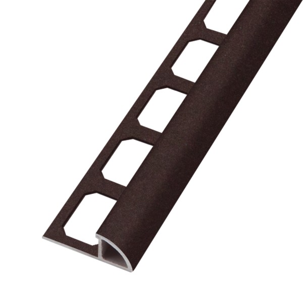 Viertelkreisprofil / Ecken Aluminium umbra, strukturbeschichtet