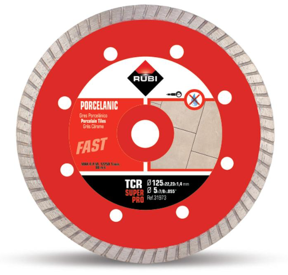 RUBI Diamantscheibe TCR 125 mm Superpro / Turbo für Feinsteinzeug (Art. 31973)