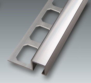 Aluminium Quadro-Profil, Fliesenschiene silber glänzend, Höhe 9 mm, je 2,50 m/Schiene