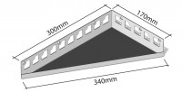 Eck-Duschablage (befliesbar) 340 x 300 x 170 mm, links