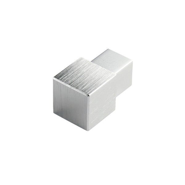 Quadratprofil / Ecken Aluminium gebürstet silber hochglanzeloxiert