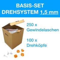 Basis-Set Drehsystem 1,5 mm / 100 Drehköpfe / 250 Laschen