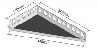 Eck-Duschablage (befliesbar) 340 x 300 x 170 mm, rechts