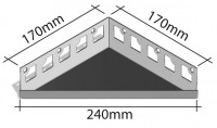 Eck-Duschablage (befliesbar) 240 x 170 x 170 mm