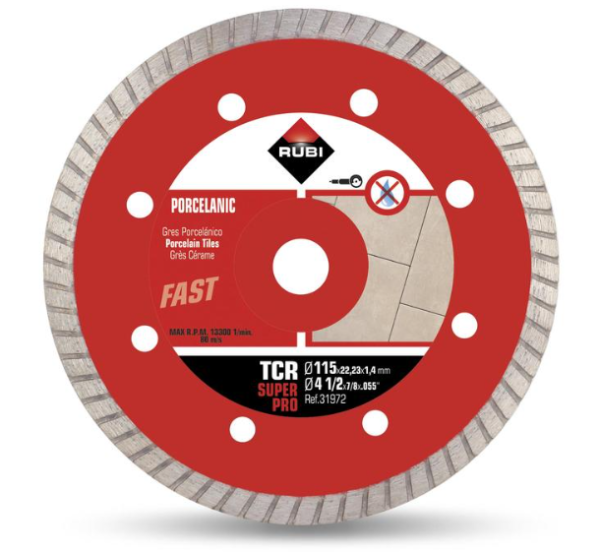 RUBI Diamantscheibe TCR 115 mm Superpro / Turbo für Feinsteinzeug (Art. 31972)