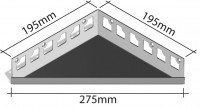 Eck-Duschablage (befliesbar) 275 x 195 x 195 mm