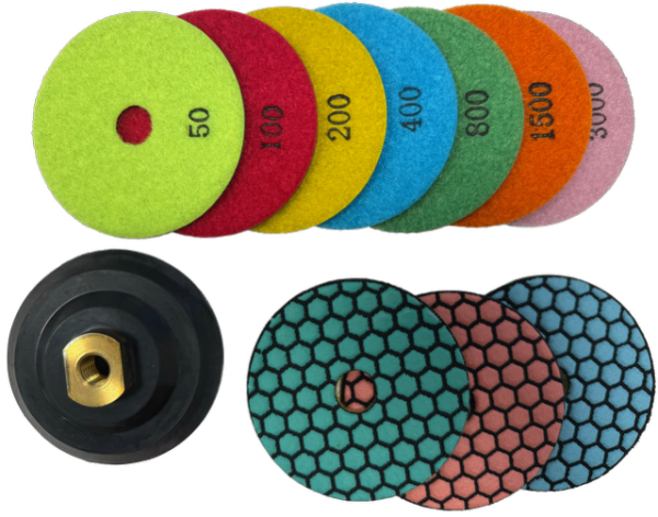 100 mm Trocken-Polierscheiben / Körnung 50 - 3000