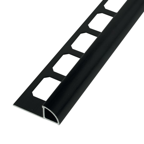 Viertelkreisprofil / Ecken Aluminium gebürstet schwarz hochglanzeloxiert