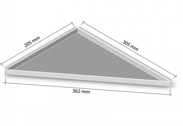 Eck-Duschablage zum Nachrüsten (rechts) 305 x 205 mm