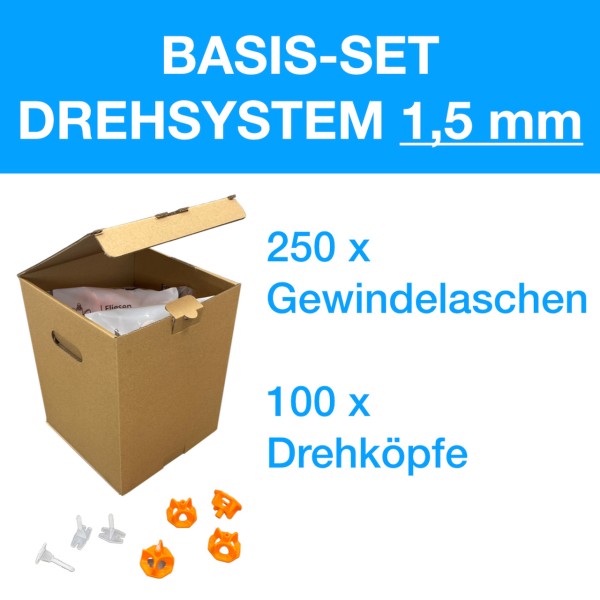 Basis-Set Drehsystem 1,5 mm / 100 Drehköpfe / 250 Laschen