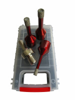 Bohrkronenset PRO (6, 8, 10 mm + Adapter zum Anschluss an die Bohrmaschine)